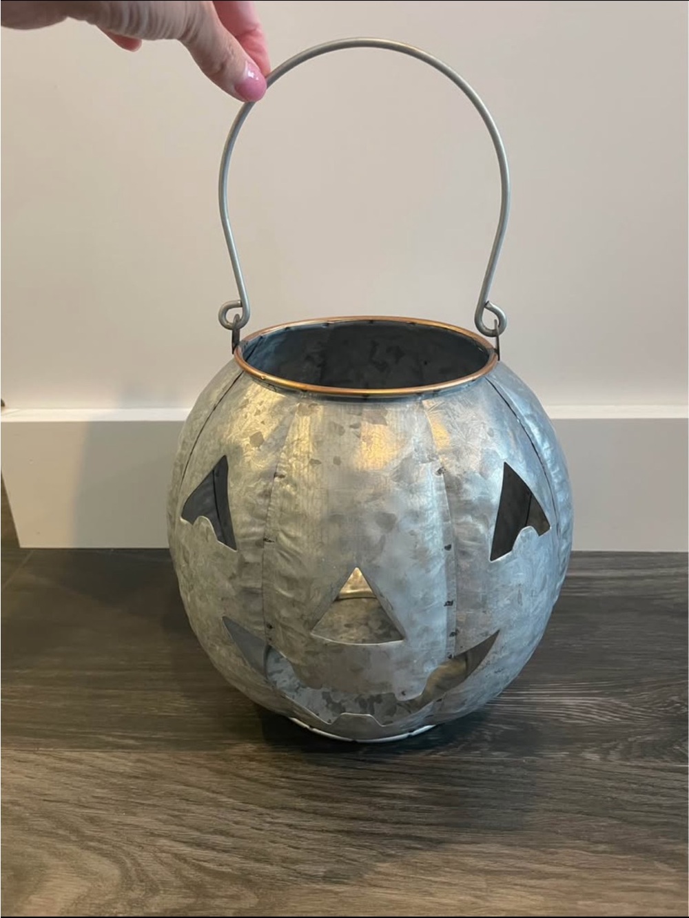 Ashland Silver Galvanized Pumpkin Lantern